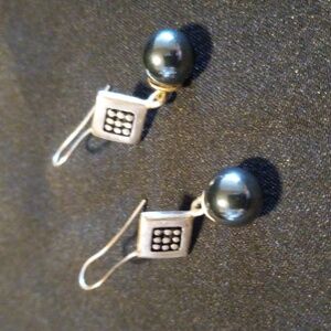 925 sterling silver and Hermatite Earrings
